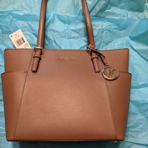 NWT Michael Kors brown leather handbag